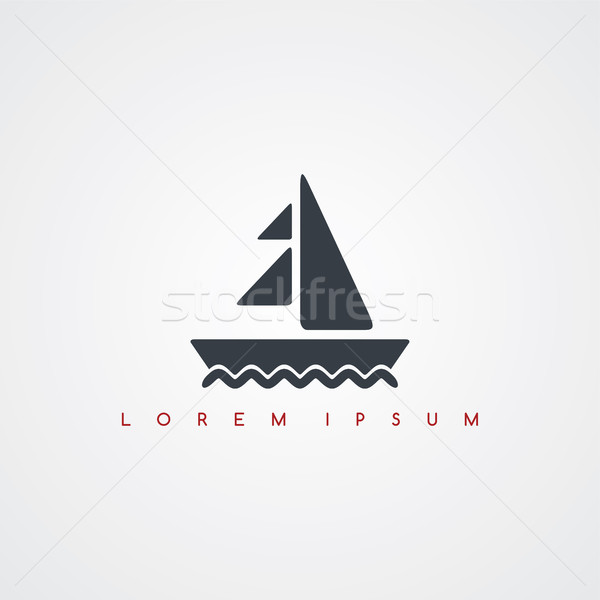 summer sail boat icon sign logotype Stock photo © vector1st