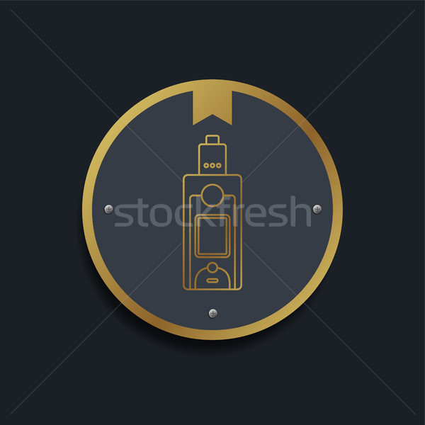 retro color badge theme electric cigarette mod - vaporizer vector Stock photo © vector1st