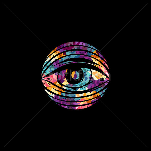 all seeing eye theme logo template Stock photo © vector1st