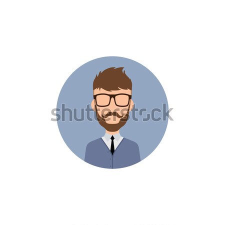 Mann Hipster Avatar Benutzer Bild Zeichentrickfigur Stock foto © vector1st