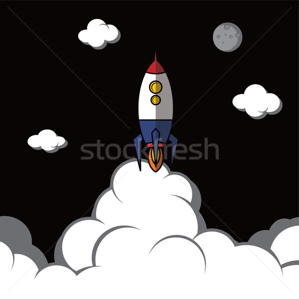 Сток-фото: ракета · судно · запуск · вектора · искусства · иллюстрация
