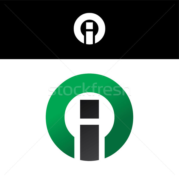 Brief logo groene zwarte ontwerp goud Stockfoto © vector1st