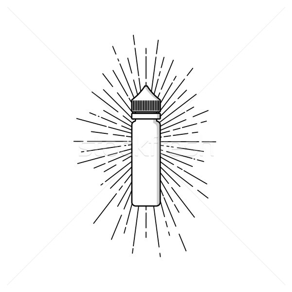 Stock photo: personal vaporizer e-cigarette e-juice liquid plastic bottle spark sunray burst