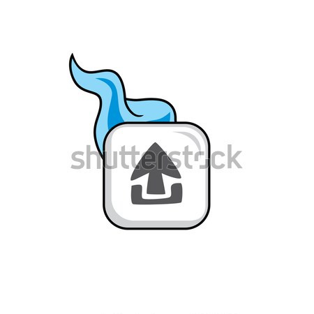 Forró láng ikon gomb vektor művészet Stock fotó © vector1st