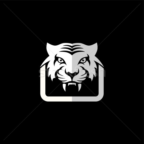 intimidating tiger front view theme logo template Stock photo © vector1st