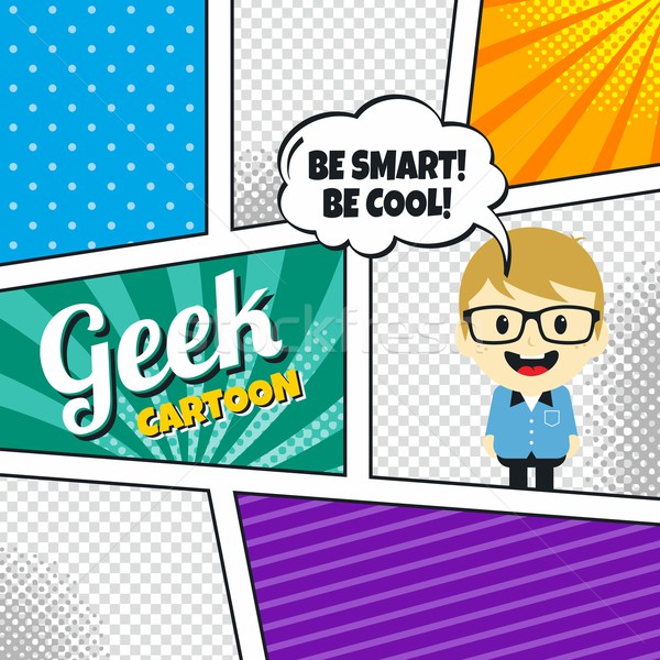 Karikatür komik şablon yarım ton sanat vektör Stok fotoğraf © vector1st