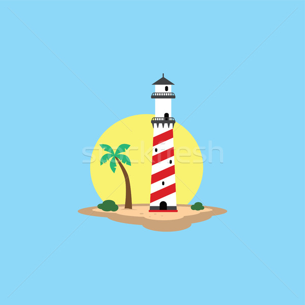 beach lighthouse seashore view Stock photo © vector1st