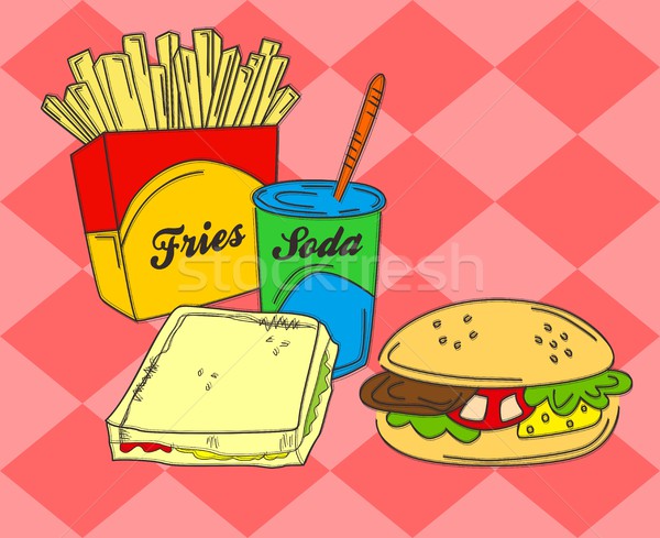 Voedsel drinken kunst vector grafische ontwerp Stockfoto © vector1st
