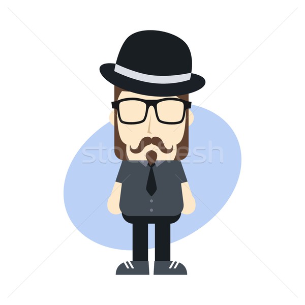 Karikatur guy Avatar Bild Mann Hipster Stock foto © vector1st