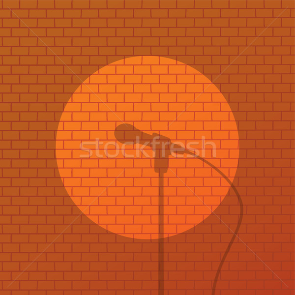 red brick stand up comedy cartoon theme vector illustration Stock photo © vector1st