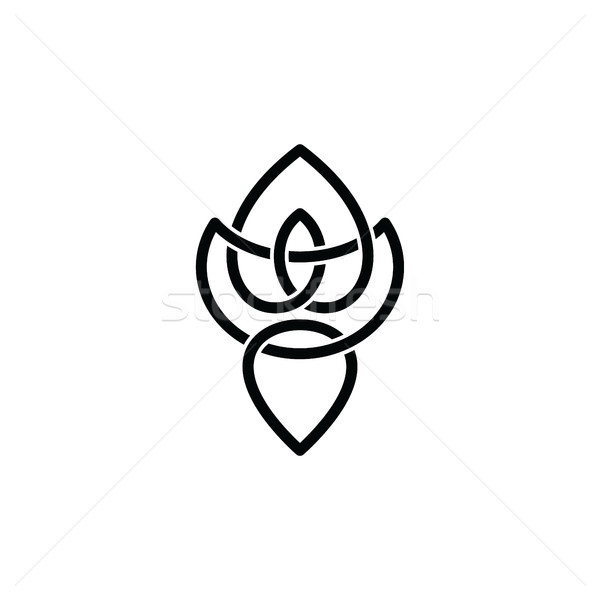 overlapping line floral shape - celtic theme sign Stock photo © vector1st