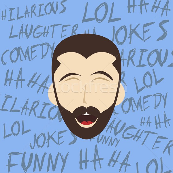 Grappig lachend vent mannelijke hilarisch Stockfoto © vector1st