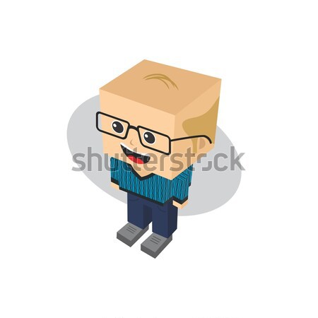 isometric male geek cartoon character Stock photo © vector1st