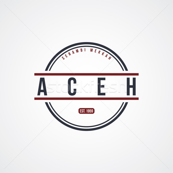 aceh badge indonesia label theme Stock photo © vector1st