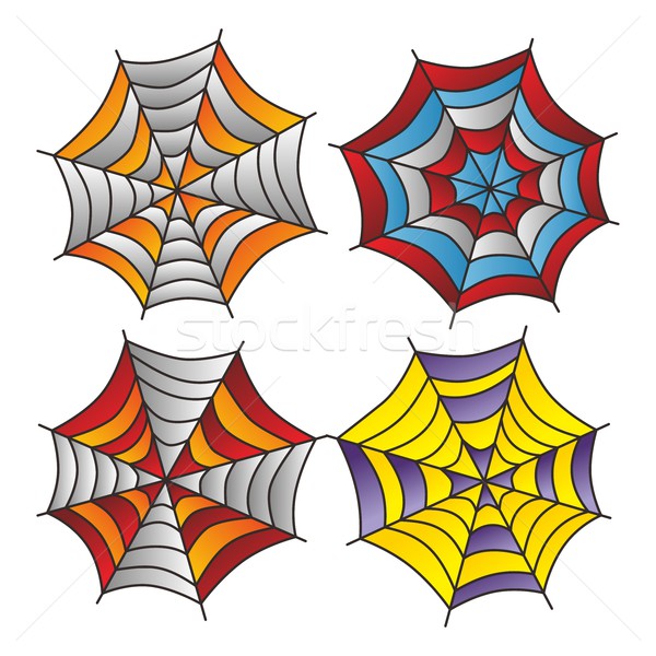 Renk örümcek ağı sanat Retro vektör örnek Stok fotoğraf © vector1st