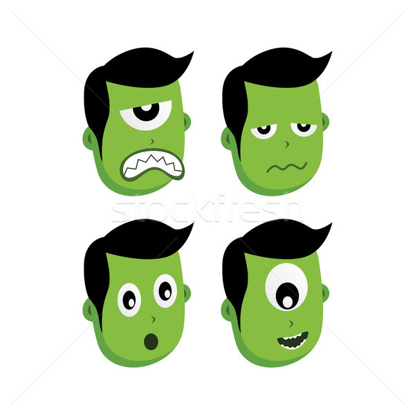 Vert zombie monstre personnage vecteur art [[stock_photo]] © vector1st