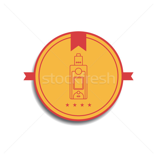 retro color badge theme electric cigarette mod - vaporizer vector Stock photo © vector1st