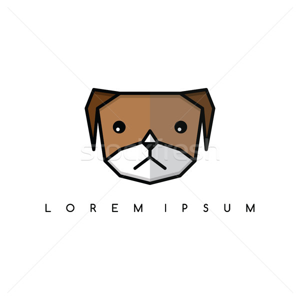 cute dog puppy animal head logo theme Stock photo © vector1st