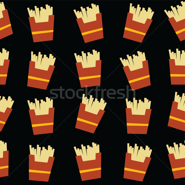 Franceza cartofi prajiti vector artă ilustrare fundal restaurant Imagine de stoc © vector1st