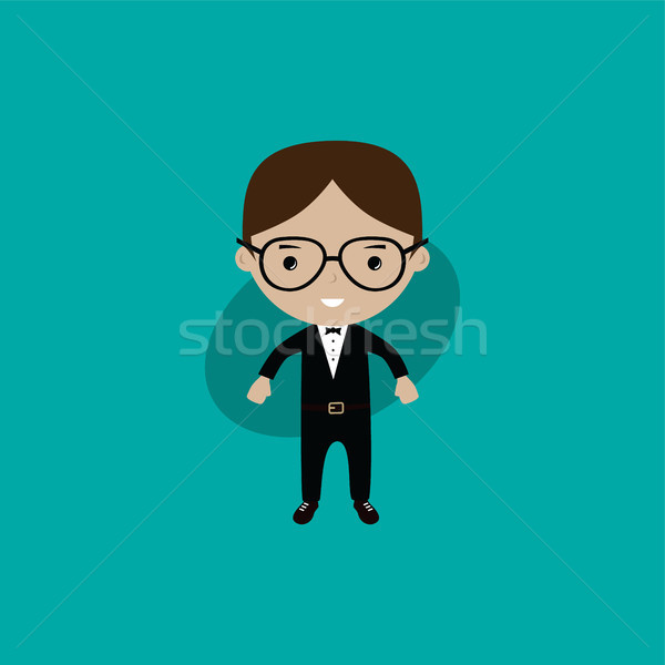 adorable groom lovely cartoon marriage theme vector Stock photo © vector1st