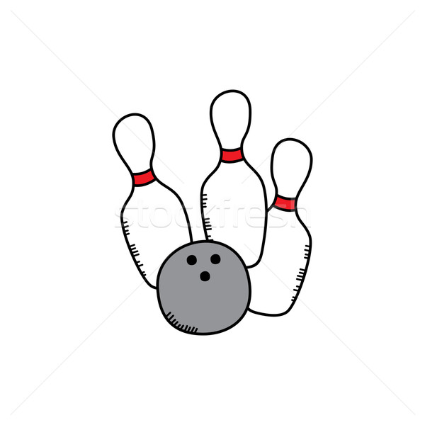 Stock photo: bowling cartoon icon theme