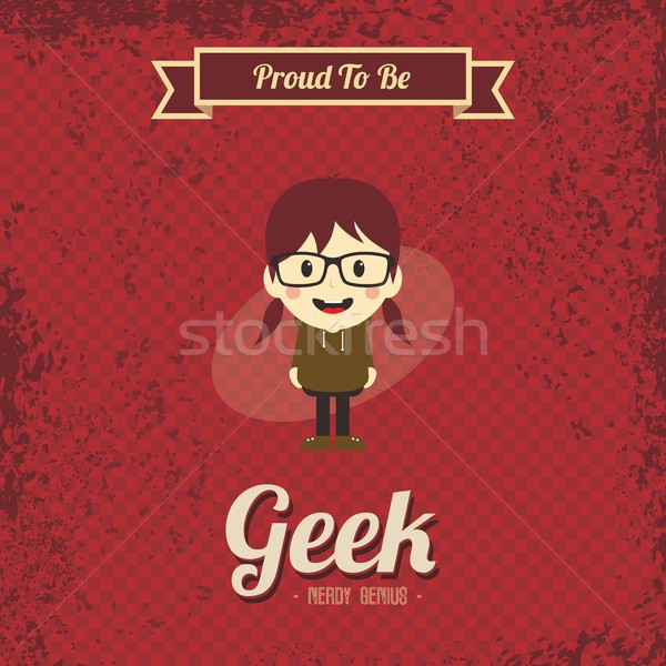 genius geek retro cartoon Stock photo © vector1st