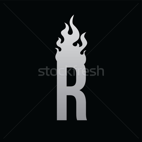 fire burn initial letter alphabet vector art Stock photo © vector1st