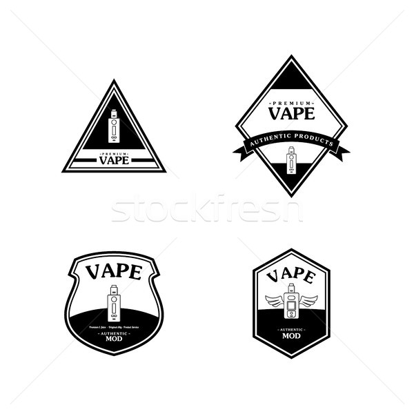 electric cigarette personal vaporizer e-cigarette retro label badge Stock photo © vector1st