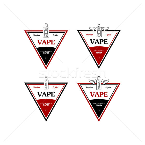 電動 香煙 個人 復古 標籤 徽章 商業照片 © vector1st
