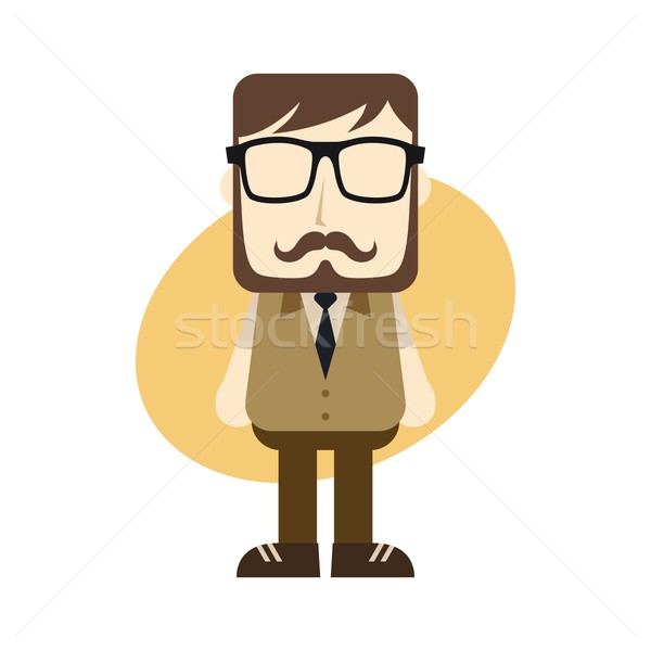 Karikatur guy Avatar Bild Mann Hipster Stock foto © vector1st