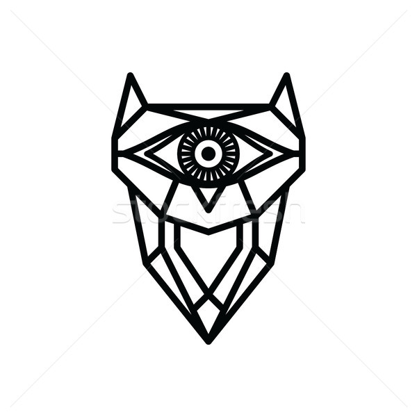 Foto stock: Uno · ojo · búho · logo · vector