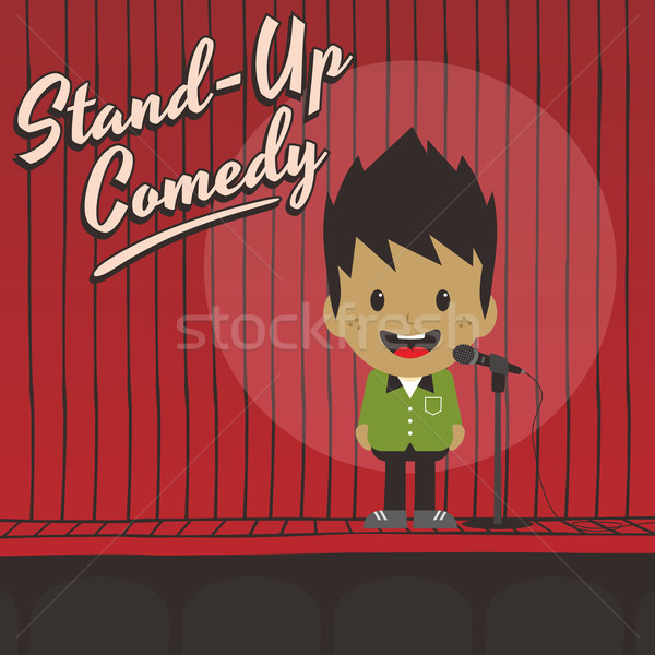 Mannelijke stand omhoog komiek muziek Stockfoto © vector1st