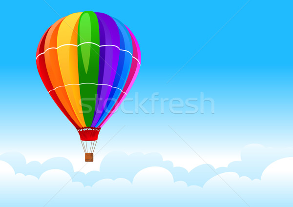 Ballon ciel couleur ciel bleu rouge nuage [[stock_photo]] © vectorArta