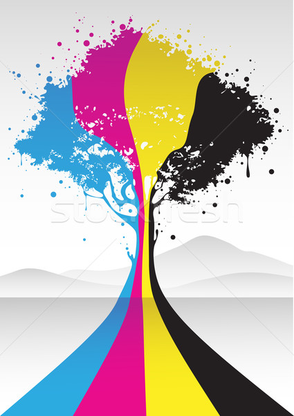 Cor árvore ilustração cores projeto pintar Foto stock © vectorArta