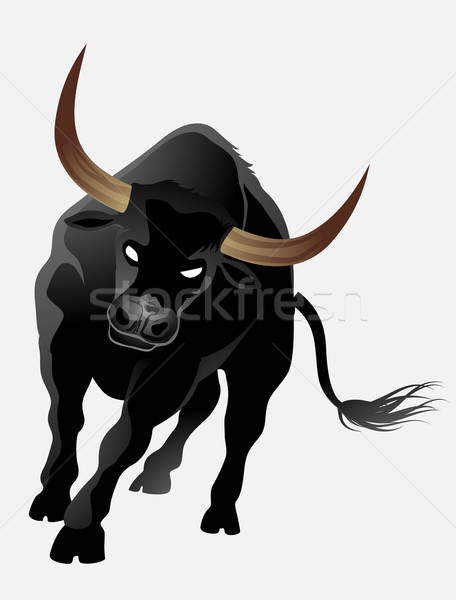 Negro toro grande aislado blanco poder Foto stock © vectorArta
