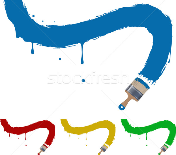 Fırçalamak boya dört renkler araç çizim Stok fotoğraf © vectorArta