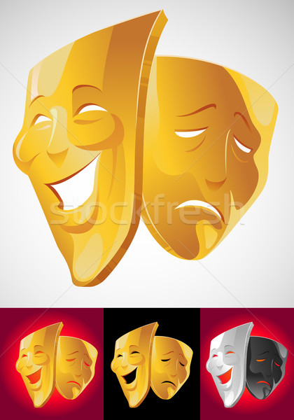 Tiyatro maskeler iki maske Stok fotoğraf © vectorArta