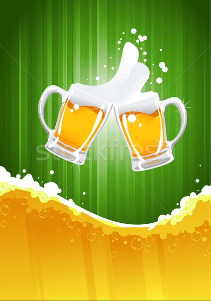 Cerveza dos ola fondo verde Foto stock © vectorArta