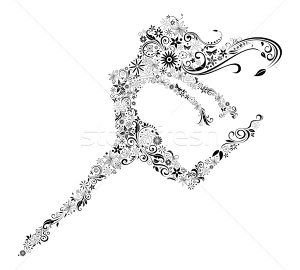 女子 跳 花 設計 夏天 春天 商業照片 © vectorArta