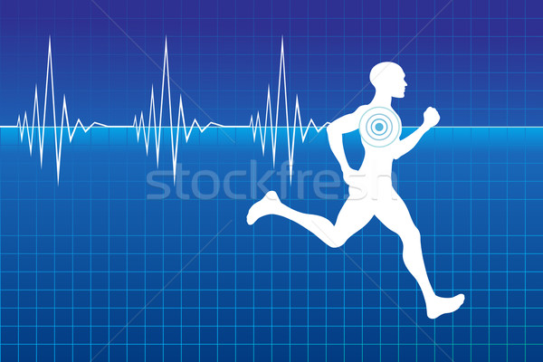Pulzus fut atléta monitor vonal szívdobbanás Stock fotó © vectorArta