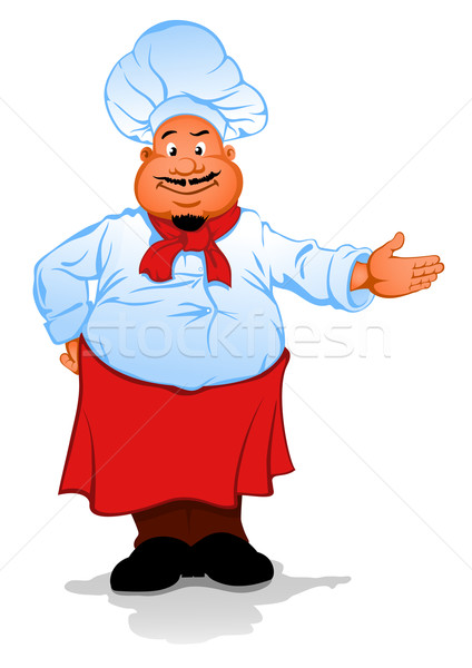 Grasse chef Cook art amusement rouge Photo stock © vectorArta