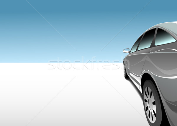 Coche desierto plata modelo negro rueda Foto stock © vectorArta