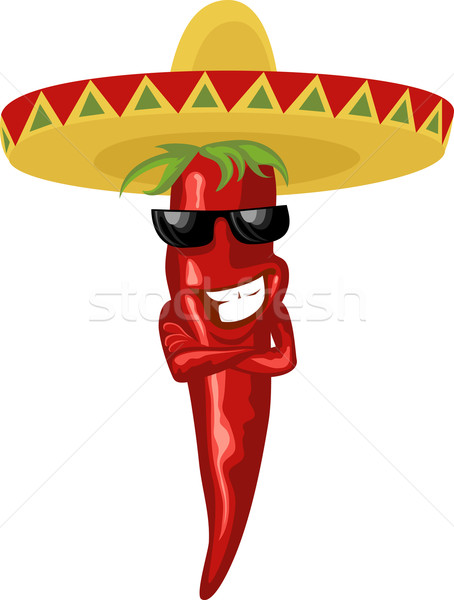 Mexicano quente pimenta vermelho comida dentes Foto stock © vectorArta