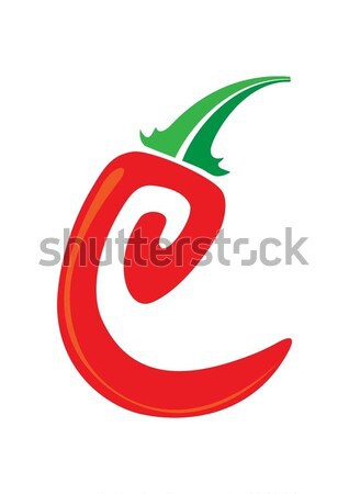 Pimenta papel símbolo vermelho projeto planta Foto stock © vectorArta