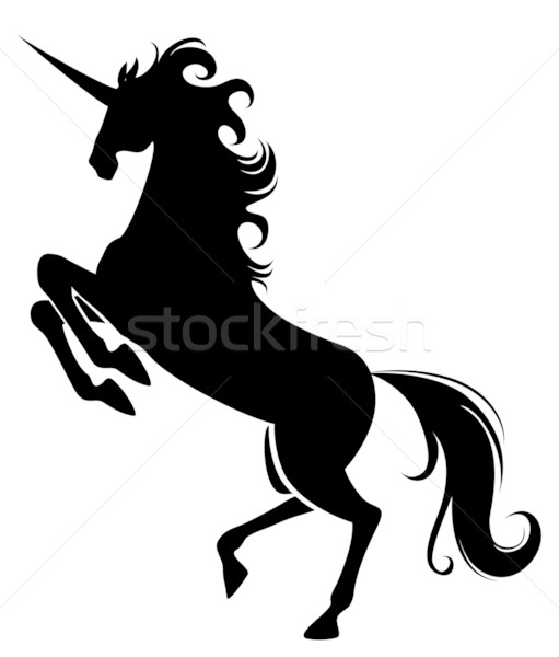 Cheveux noir silhouette animaux Fantasy illustration [[stock_photo]] © vectorArta