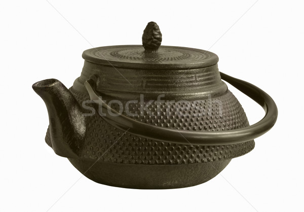 Fier ceainic vechi alb întuneric Imagine de stoc © Vectorex