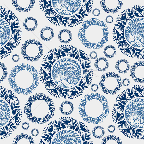 Seamless floral pattern snowflake Stock photo © VectorFlover