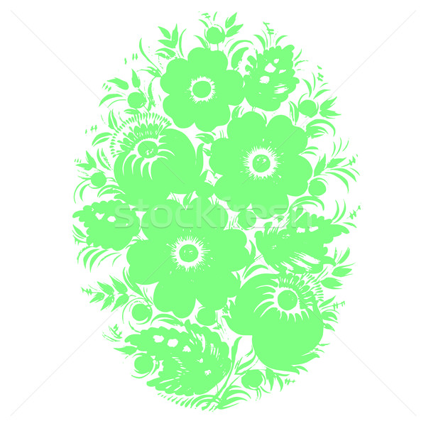 decorative floral silhouette Easter egg Stock photo © VectorFlover