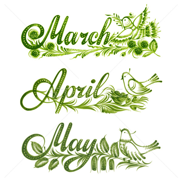 set name of the month spring Stock photo © VectorFlover