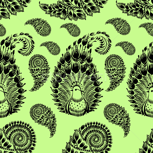 seamless pattern paisley peacock Stock photo © VectorFlover